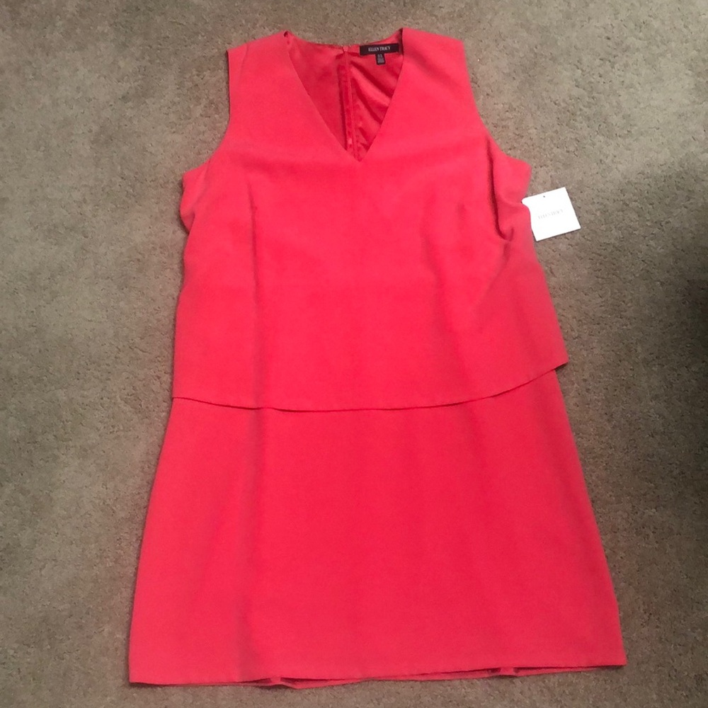 Ellen Tracy Vibrant Pink Sleeveless Mini Dress